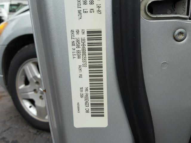 1B3HB48B88D593722 - 2008 DODGE CALIBER SX SILVER photo 10