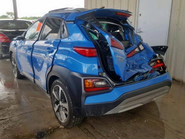 KM8K33A50JU147047 - 2018 HYUNDAI KONA LIMIT BLUE photo 3