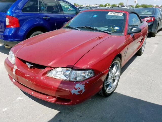 1FAFP45X6WF119220 - 1998 FORD MUSTANG GT RED photo 2