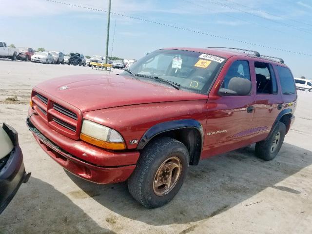 1B4HS28Y4WF117263 - 1998 DODGE DURANGO BURGUNDY photo 2