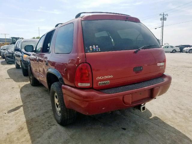 1B4HS28Y4WF117263 - 1998 DODGE DURANGO BURGUNDY photo 3