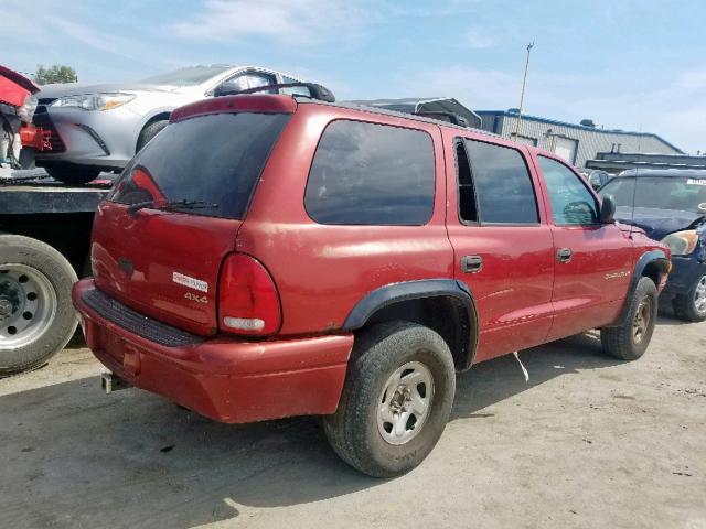 1B4HS28Y4WF117263 - 1998 DODGE DURANGO BURGUNDY photo 4