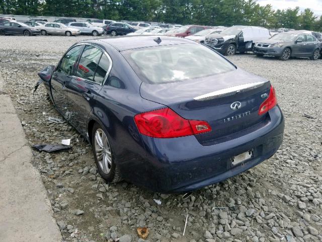 JN1CV6AR8DM751380 - 2013 INFINITI G37 BLUE photo 3