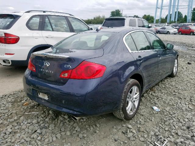 JN1CV6AR8DM751380 - 2013 INFINITI G37 BLUE photo 4