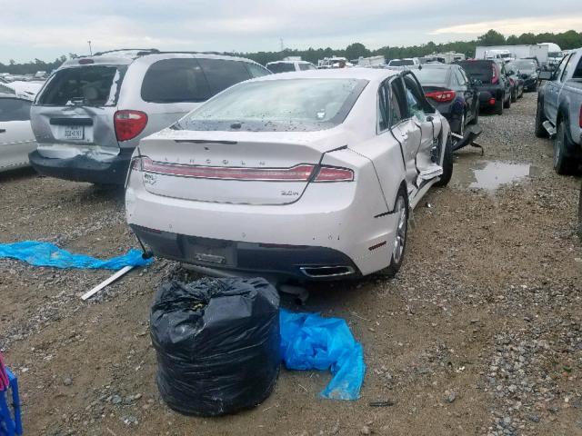 3LN6L2LU2ER802662 - 2014 LINCOLN MKZ HYBRID WHITE photo 4