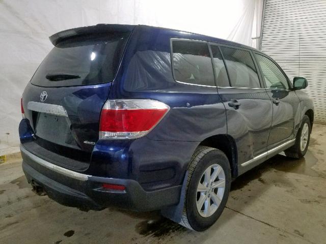 5TDBK3EH8CS173785 - 2012 TOYOTA HIGHLANDER BLUE photo 4