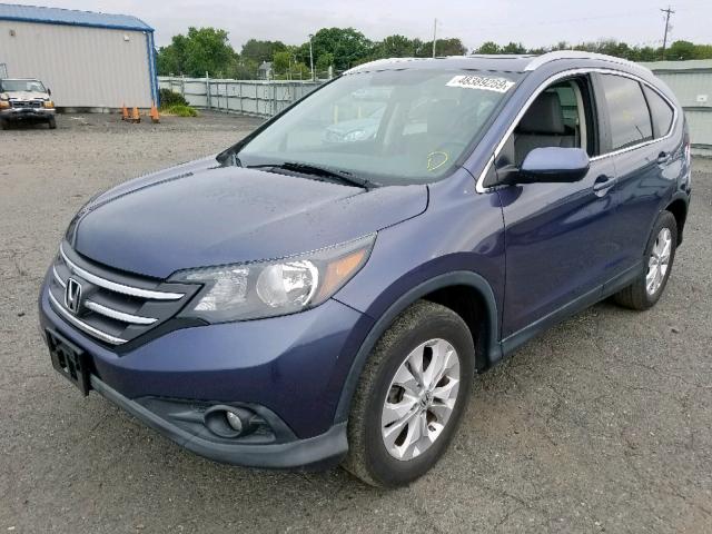 2HKRM4H79DH658719 - 2013 HONDA CR-V EXL BLUE photo 2