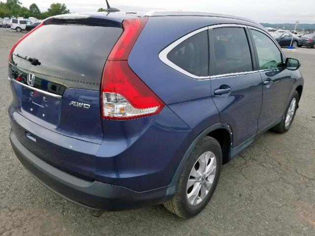 2HKRM4H79DH658719 - 2013 HONDA CR-V EXL BLUE photo 4