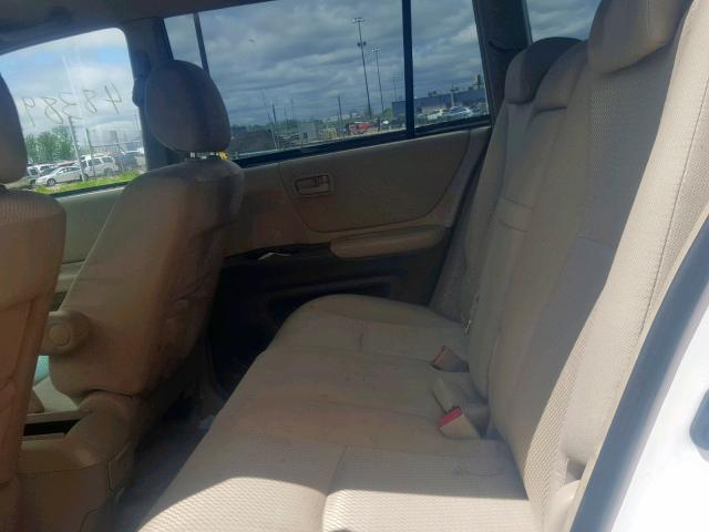 JTEGD21A660154545 - 2006 TOYOTA HIGHLANDER WHITE photo 6