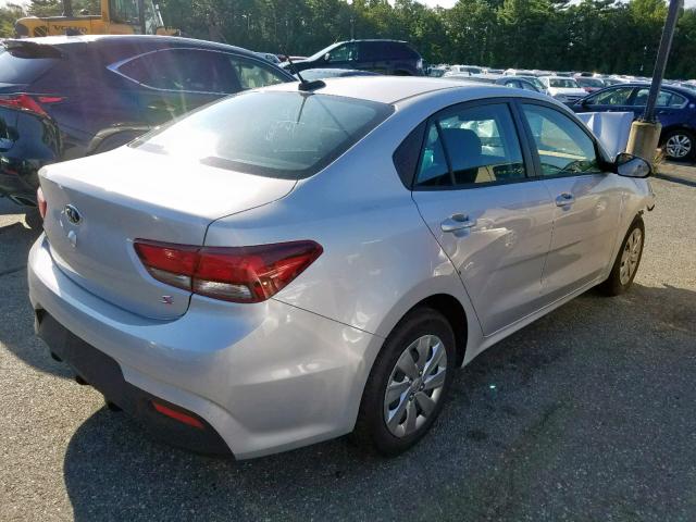 3KPA24AB0JE057930 - 2018 KIA RIO LX SILVER photo 4