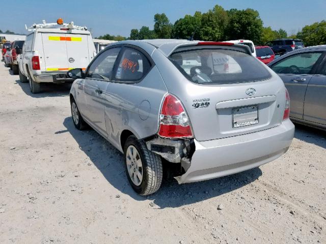 KMHCM36C38U064859 - 2008 HYUNDAI ACCENT GS SILVER photo 3