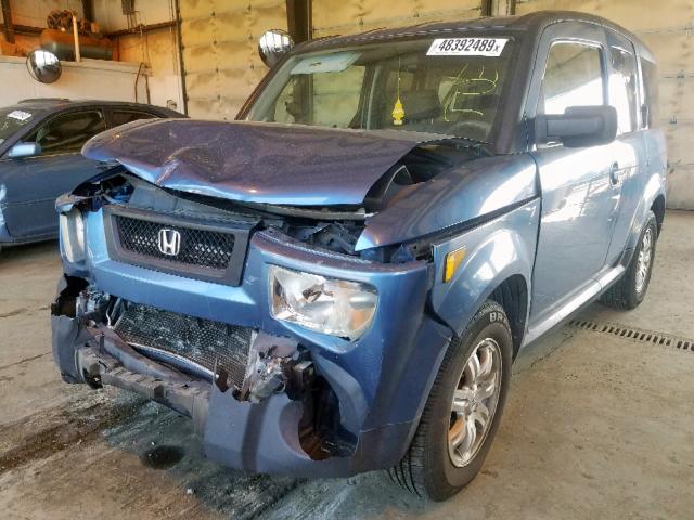 5J6YH287X6L008195 - 2006 HONDA ELEMENT EX BLUE photo 2