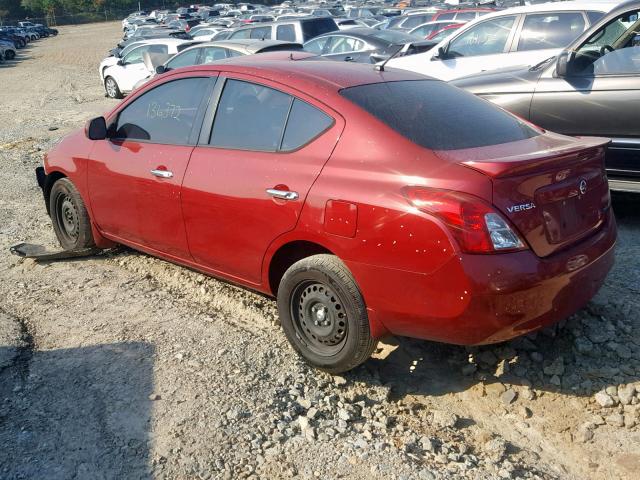 3N1CN7AP3DL877421 - 2013 NISSAN VERSA S RED photo 3