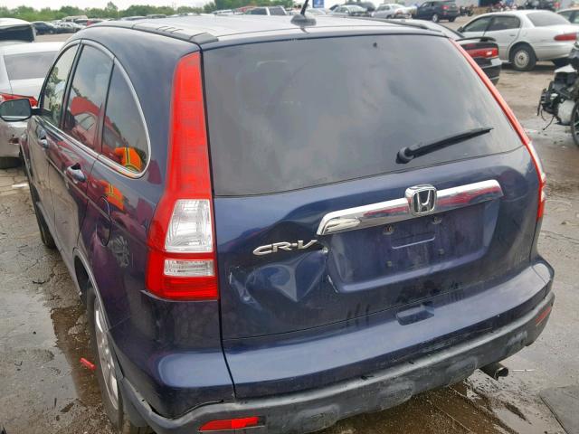 JHLRE48727C086229 - 2007 HONDA CR-V EXL BLUE photo 3