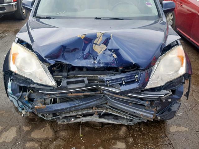 JHLRE48727C086229 - 2007 HONDA CR-V EXL BLUE photo 9