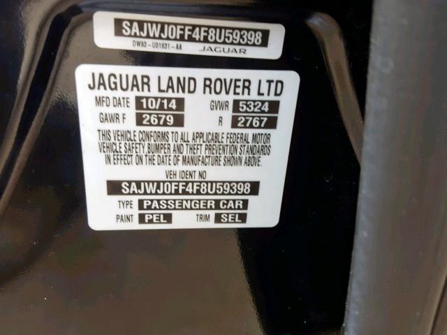 SAJWJ0FF4F8U59398 - 2015 JAGUAR XF 3.0 SPO BLACK photo 10