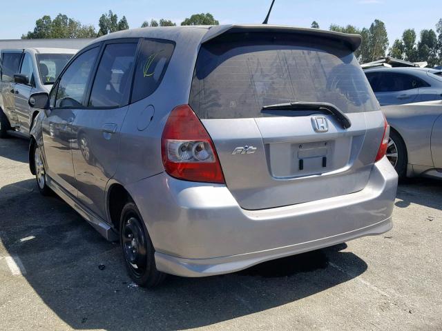 JHMGD386X7S014854 - 2007 HONDA FIT S 灰色 照片 3