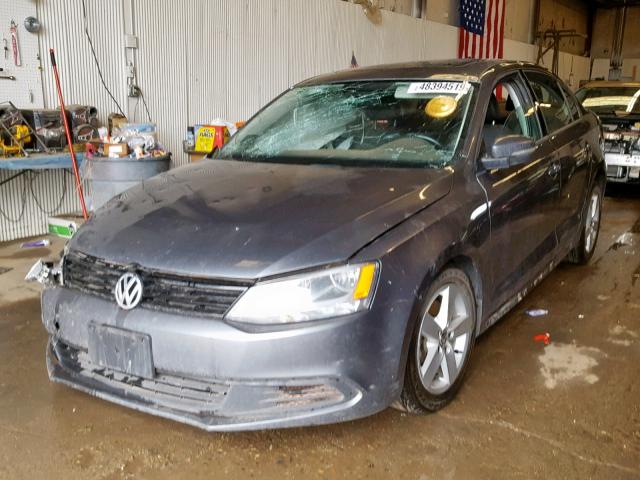 3VWLL7AJ2CM042561 - 2012 VOLKSWAGEN JETTA TDI CHARCOAL photo 2