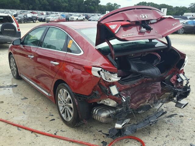 5NPE34AFXGH339594 - 2016 HYUNDAI SONATA SPO RED photo 3