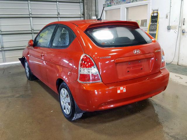 KMHCM36C08U087323 - 2008 HYUNDAI ACCENT GS TWO TONE photo 3