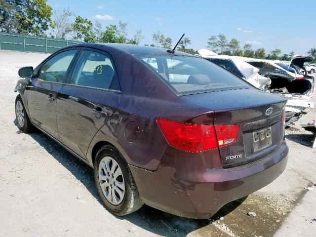 KNAFU4A2XB5385284 - 2011 KIA FORTE EX BURGUNDY photo 3