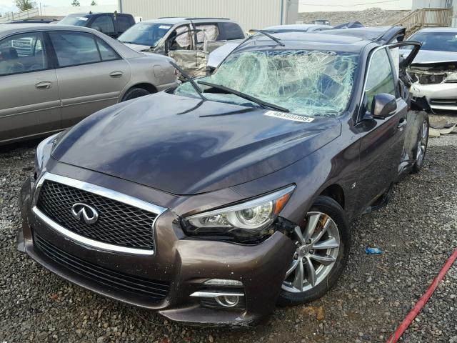 JN1BV7ARXEM689726 - 2014 INFINITI Q50 BASE BROWN photo 2