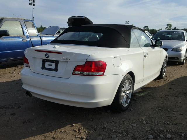 WBAUL7C57BVM80985 - 2011 BMW 128 I WHITE photo 4