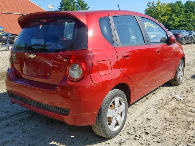 KL1TD66E79B628833 - 2009 CHEVROLET AVEO LS RED photo 4