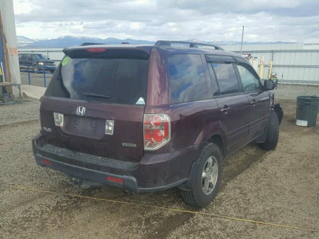 5FNYF18328B019233 - 2008 HONDA PILOT SE RED photo 4