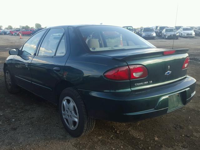 1G1JF524927152622 - 2002 CHEVROLET CAVALIER L GREEN photo 3