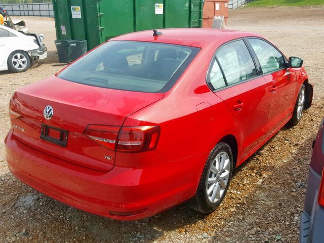 3VWD17AJ1FM261378 - 2015 VOLKSWAGEN JETTA SE RED photo 4