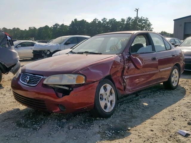 3N1CB51D13L821804 - 2003 NISSAN SENTRA XE BURGUNDY photo 2