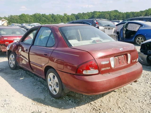 3N1CB51D13L821804 - 2003 NISSAN SENTRA XE BURGUNDY photo 3