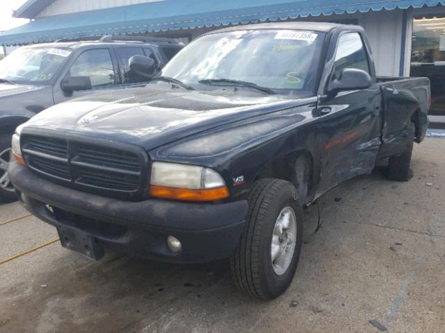 1B7GG26Y1XS223083 - 1999 DODGE DAKOTA BLACK photo 2