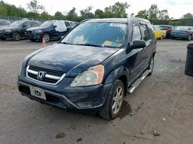 JHLRD68442C011402 - 2002 HONDA CR-V LX BLACK photo 2