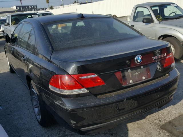 WBAHN83517DT72067 - 2007 BMW 750 BLACK photo 3