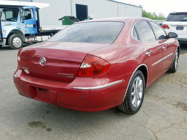 2G4WE537751262672 - 2005 BUICK LACROSSE C MAROON photo 4