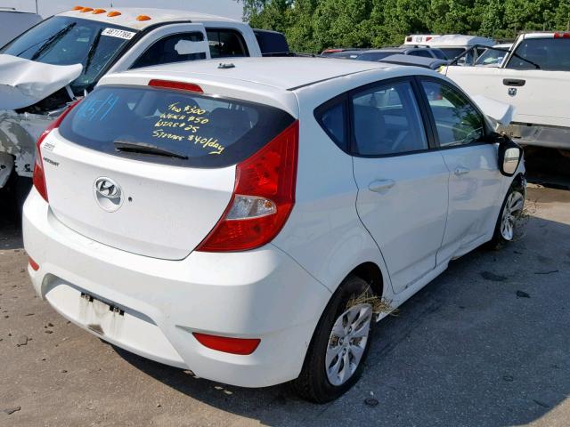 KMHCT5AE0FU207500 - 2015 HYUNDAI ACCENT GS WHITE photo 4