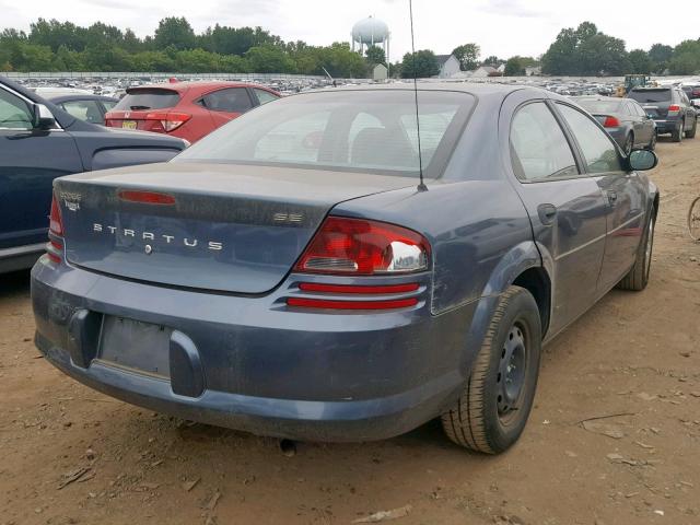 1B3EL36T73N521564 - 2003 DODGE STRATUS SE BLUE photo 4