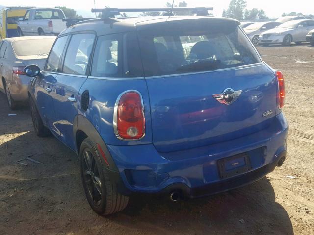 WMWZC5C56DWP32880 - 2013 MINI COOPER S C BLUE photo 3