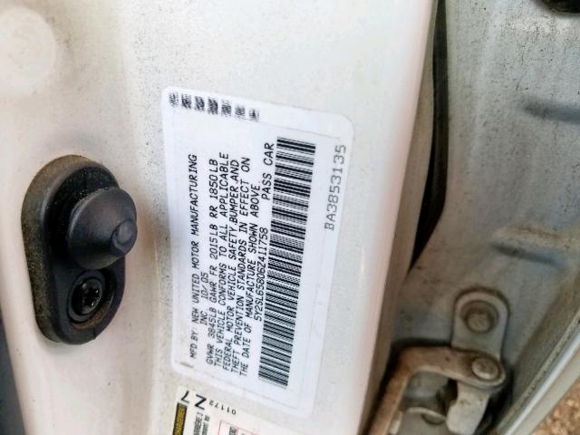 5Y2SL65806Z411758 - 2006 PONTIAC VIBE WHITE photo 10