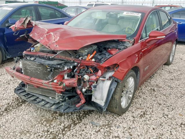 3FA6P0SU9ER227707 - 2014 FORD FUSION TIT RED photo 2