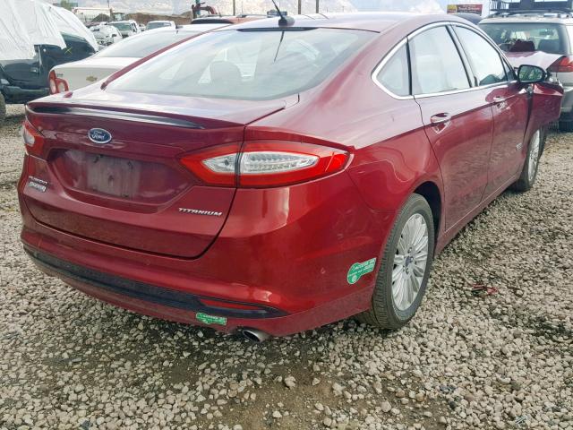 3FA6P0SU9ER227707 - 2014 FORD FUSION TIT RED photo 4