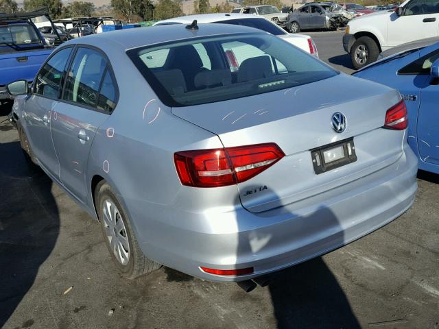 3VW2K7AJ0FM293596 - 2015 VOLKSWAGEN JETTA BASE SILVER photo 3