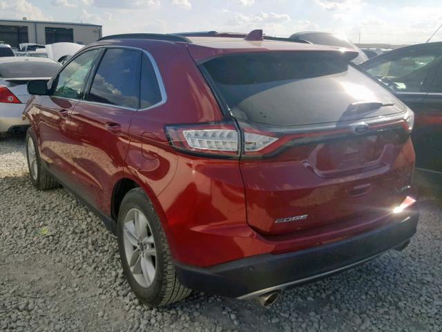 2FMTK3J84FBC17230 - 2015 FORD EDGE SEL RED photo 3