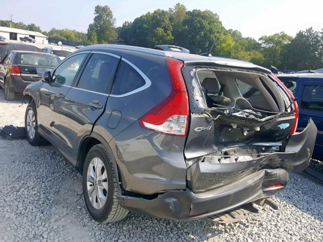 5J6RM3H73DL008719 - 2013 HONDA CR-V EXL GRAY photo 3