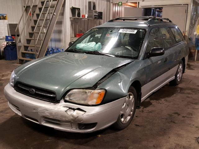 4S3BH635317307926 - 2001 SUBARU LEGACY L GREEN photo 2