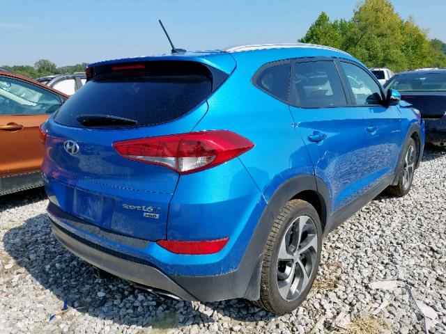 KM8J3CA27GU247267 - 2016 HYUNDAI TUCSON LIM BLUE photo 4