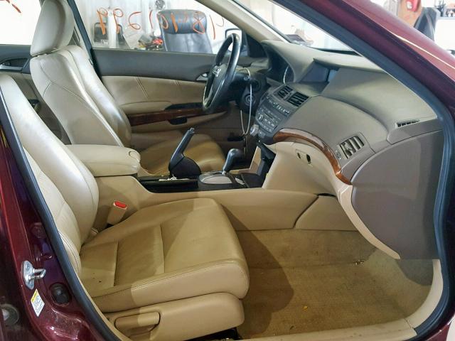 1HGCP2F83AA135164 - 2010 HONDA ACCORD EXL MAROON photo 5