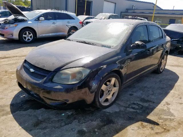 1G1AT58HX97258459 - 2009 CHEVROLET COBALT LT BLACK photo 2